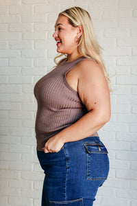 Déjame escucharlo, suéter acanalado sin mangas