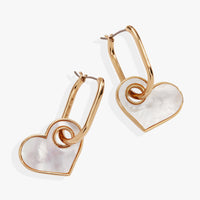 Mother of Pearl Heart Interchangeable Hoop Earring