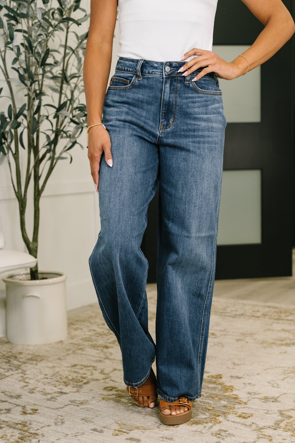 Marie High Waist Wilhelmina Baggy Jeans - The GlamBox Jewels Boutique