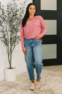 Suéter jaspeado Mellow Mood en rojo oscuro