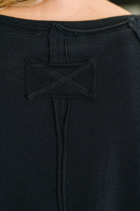 Nice to Each Other Raglan Sleeve Top in Black