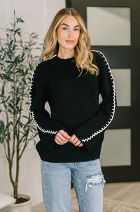 One Stitch at a Time Pullover in Black