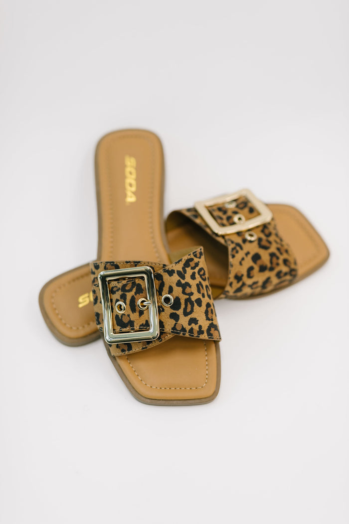 Ave Shops opera square toe buckle slip-on sandal with stylish design, showcasing a comfortable shoe for casual or dressy wear.