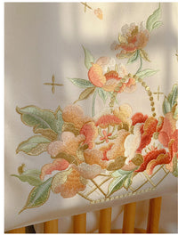 Flower Basket Embroidery Tote Bag