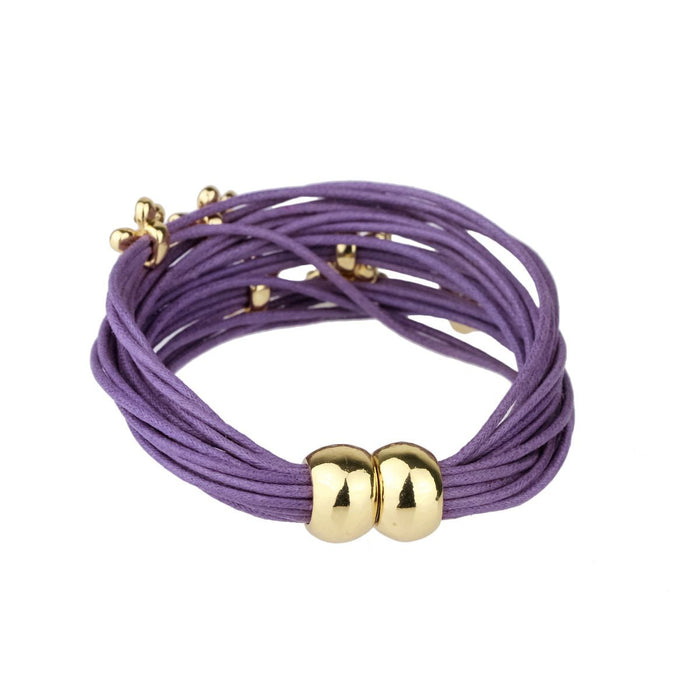 Leather bracelet with flower charm from SAACHI, featuring a stylish string design and floral decorative accents.