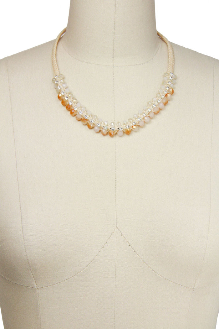 SAACHI Gabrielle Necklace Peach featuring a delicate chain and peach-colored pendant, stylish jewelry for elegant accessories.