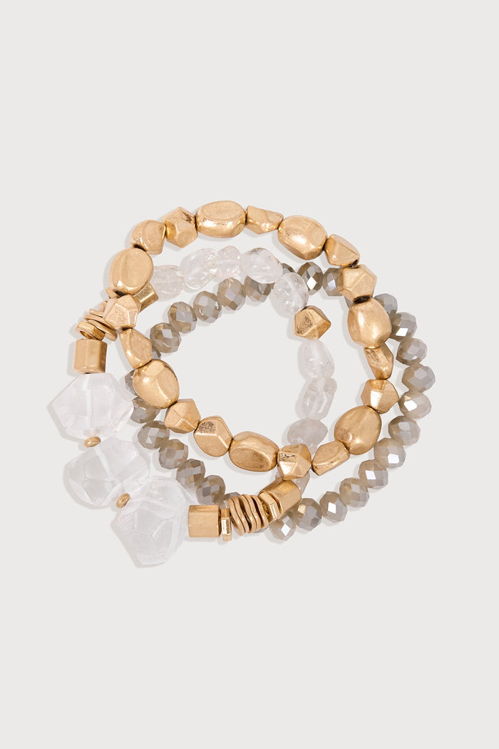 SAACHI beaded Cressa bracelet set featuring multiple stylish bracelets with colorful beads and intricate designs.