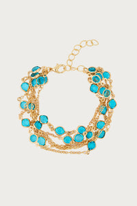 SAACHI glass multi-layer metal bracelet with layered design and mixed textures, stylish accessory for wrist fashion.