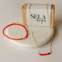 Pulsera de coral rojo