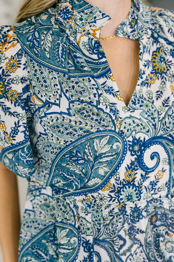 Waving boho V-neck dress by Ave Shops, featuring a relaxed fit and stylish design, perfect for casual and summer wear.