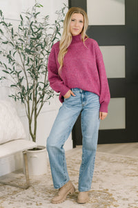 Right to the Core High Neck Pullover in Light Plum