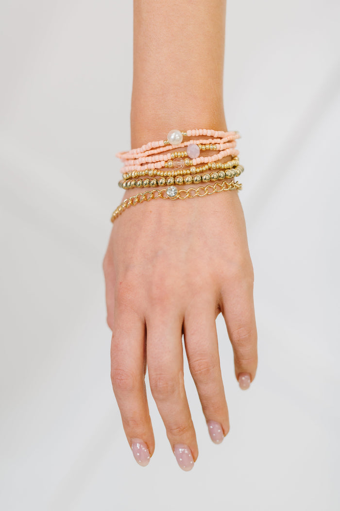 Conjunto de pulseras Rose &amp; Radiance en rosa y dorado