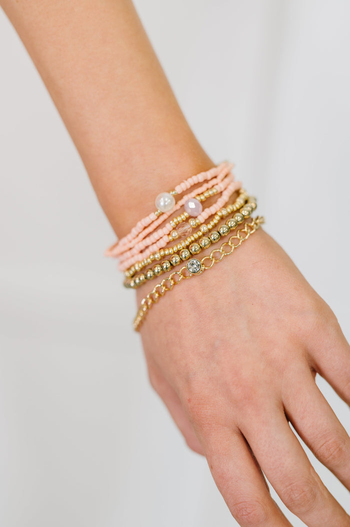 Conjunto de pulseras Rose &amp; Radiance en rosa y dorado