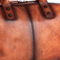 Rustic Luxury Vintage Calfskin Leather Duffle Bag