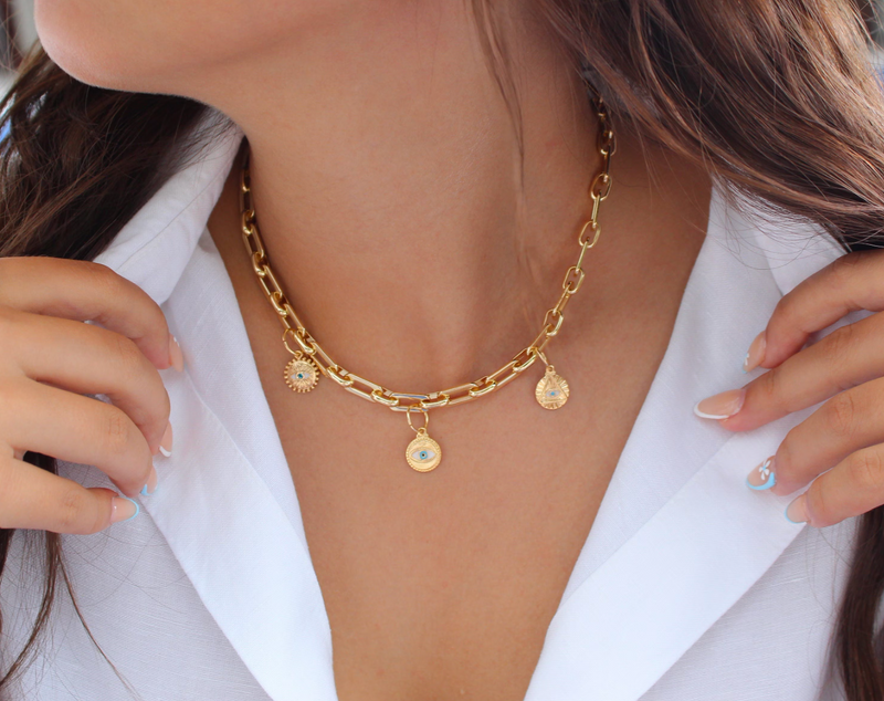 Gold Coin Medallion Necklace