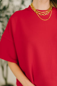 Sense of Clarity Boxy Top in Ruby