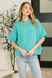 Sense of Clarity Boxy Top in Turquoise