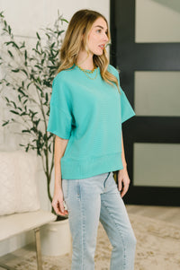 Sense of Clarity Boxy Top in Turquoise