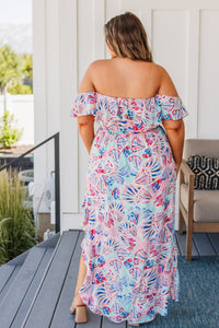 She Sells Sea Shells maxi dress by Ave Shops, featuring a flowing fabric with shell pattern and vibrant seaside-inspired design.