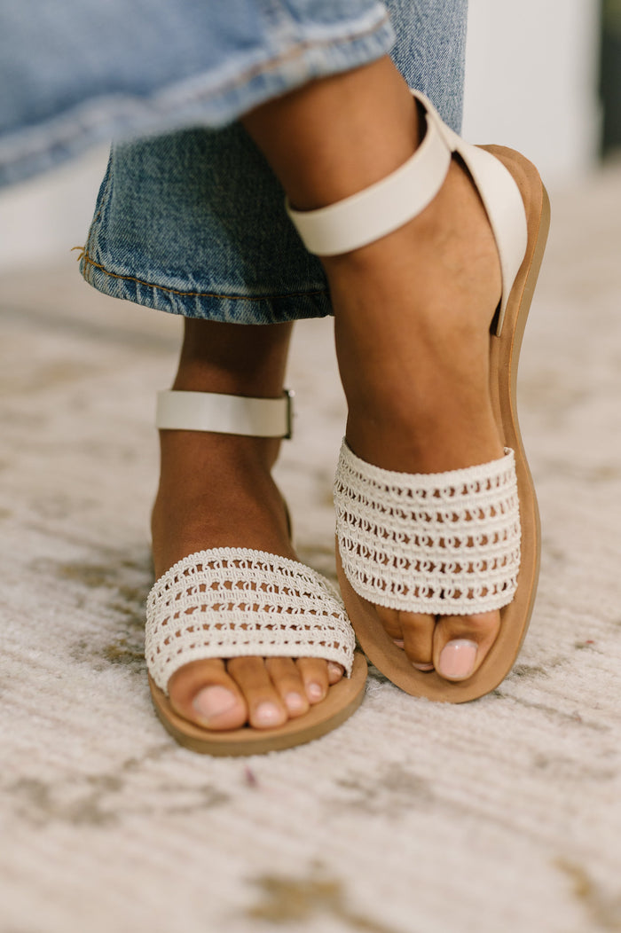 Ave Shops Sibley Sandal in Bone, stylish open-toe shoes with ankle straps, showcasing a neutral tone and comfortable design.