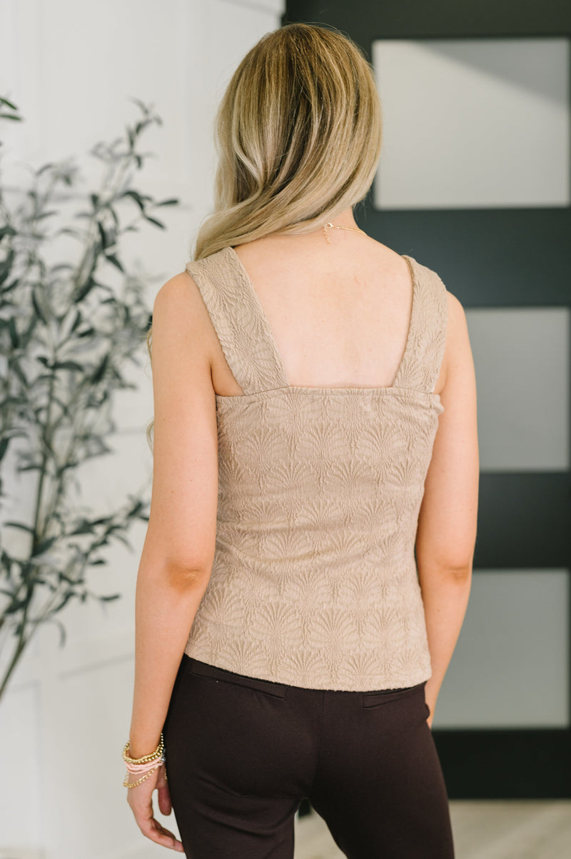 Camiseta sin mangas de jacquard floral Smokey Fleur