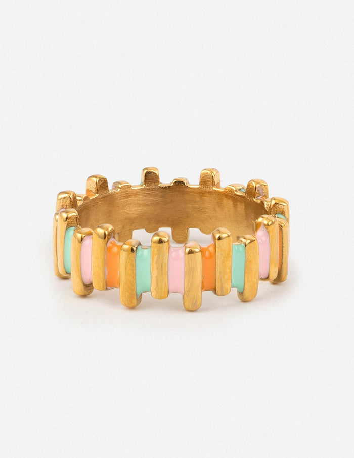 Staggered Enamel Ring - The GlamBox Jewels Boutique