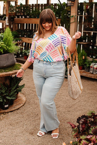 Stamped By Love top blouse from Ave Shops with a stylish stamped design, featuring a comfortable fit and trendy look.