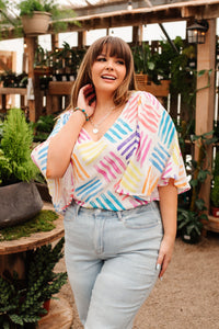 Black Stamped By Love blouse from Ave Shops, featuring a stylish design with stamped detail, perfect for casual or dressy outfits.