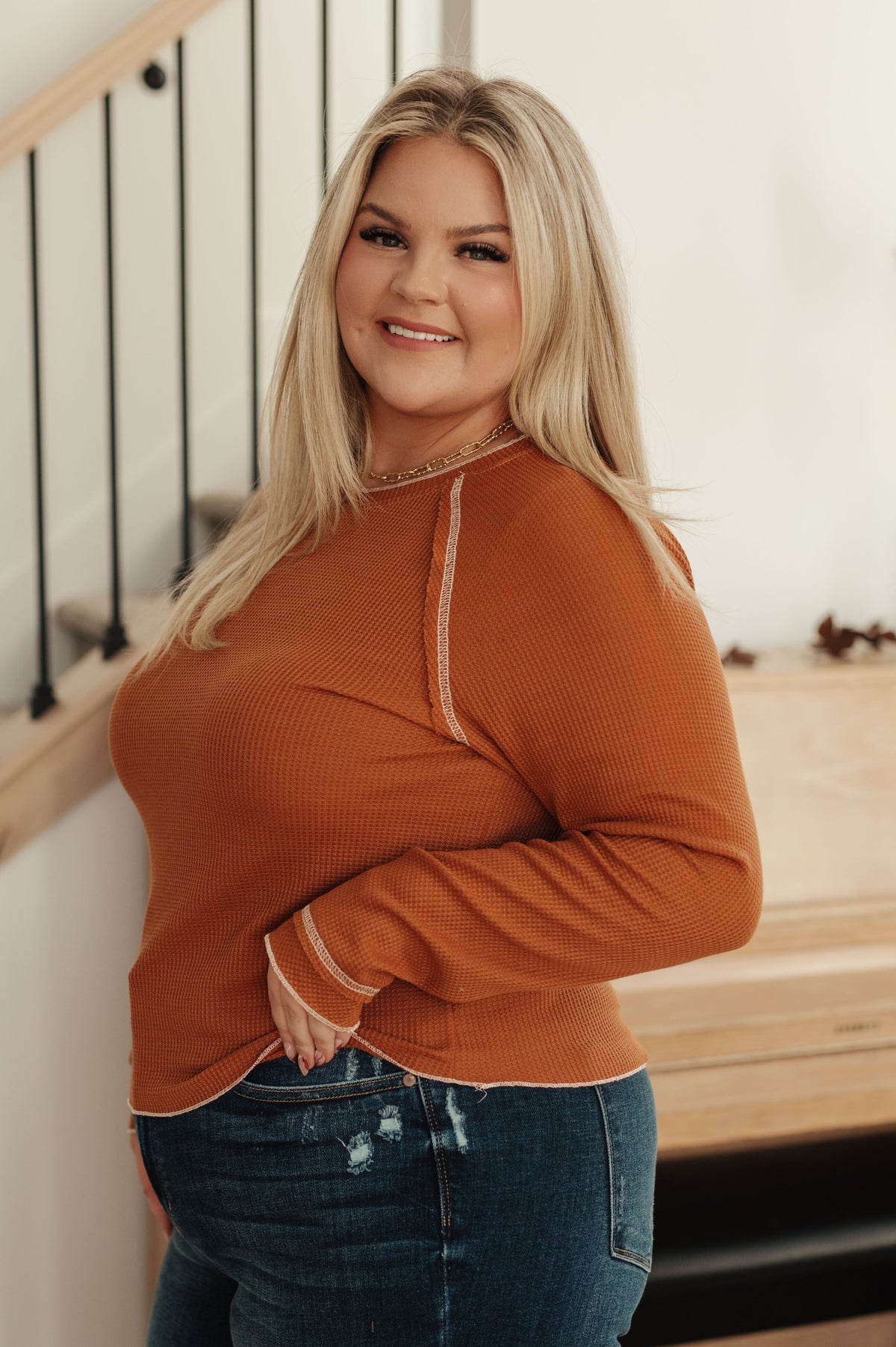 Top de punto gofre Stitch In Time