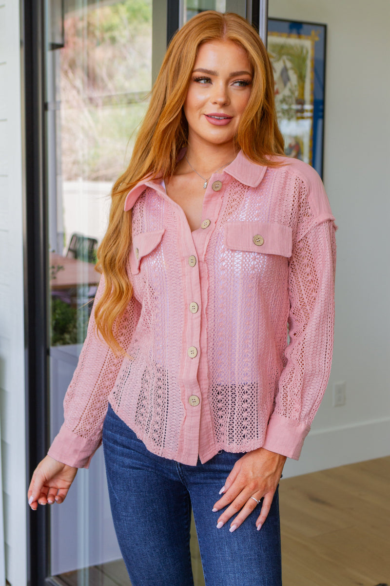 Sweeter Than Nectar Lace Button Down