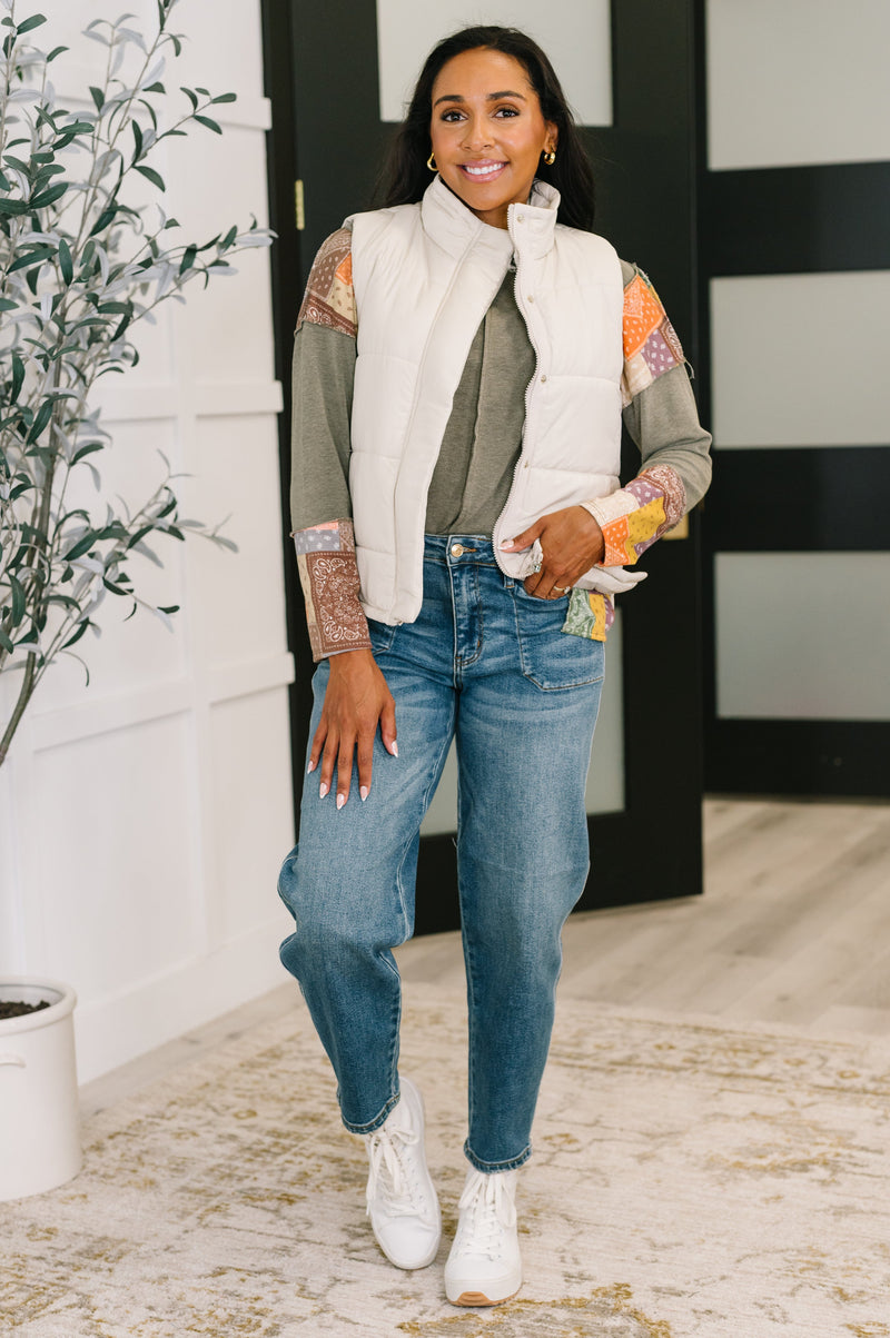 Sweet as Pie Color Block Relaxed Long Sleeve