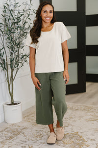 Thyme Boxy Tee in Cream