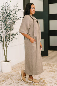 Travel Envy Ribbed Knit Dress in Light Coco