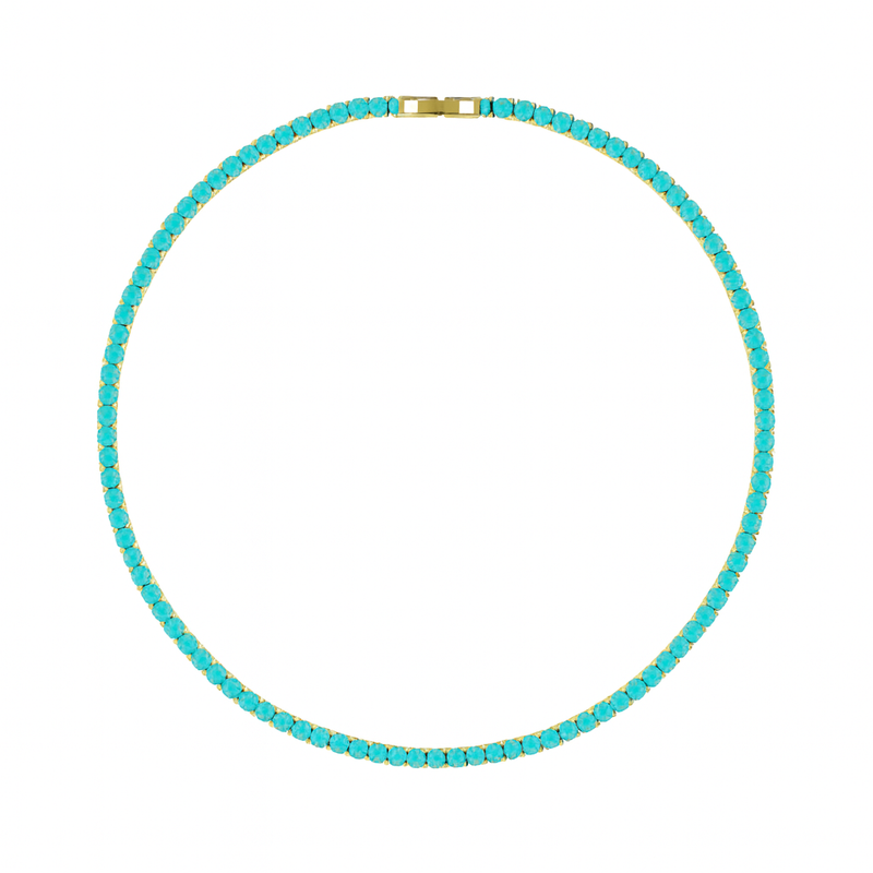 Karla Tennis Necklace - Turquoise