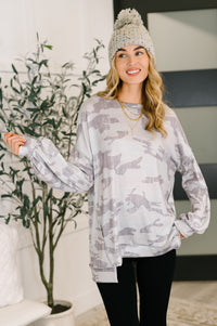 Urban Camo Drop Shoulder Top