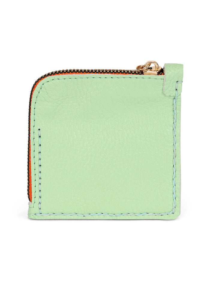 JAGUAR EMBROIDERED ZIP AROUND WALLET // MINT