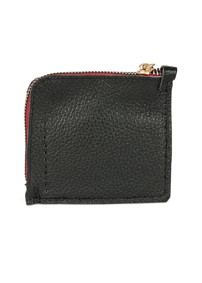 JAGUAR EMBROIDERED ZIP AROUND WALLET // BLACK