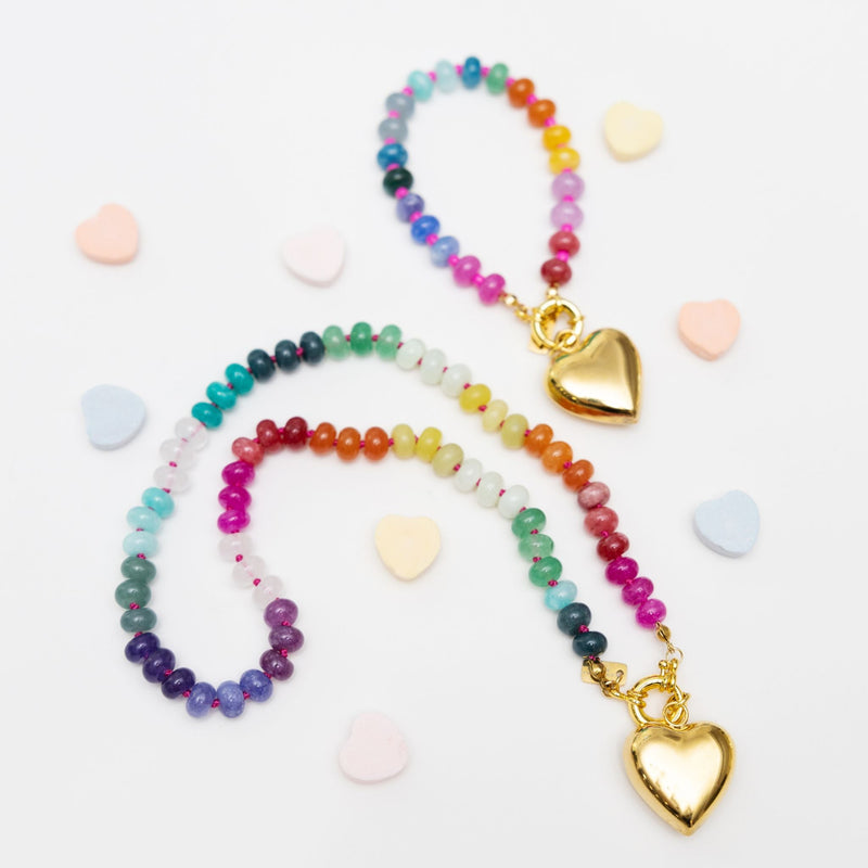 Wild at Heart Knotted Multicolor Beaded Bracelet