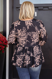 V-neck floral blouse from Ave Shops featuring a vibrant floral pattern and lightweight fabric, perfect for casual wear.