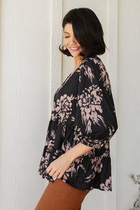 V-neck floral blouse from Ave Shops featuring a colorful flower pattern and lightweight fabric, casual and stylish for everyday wear.