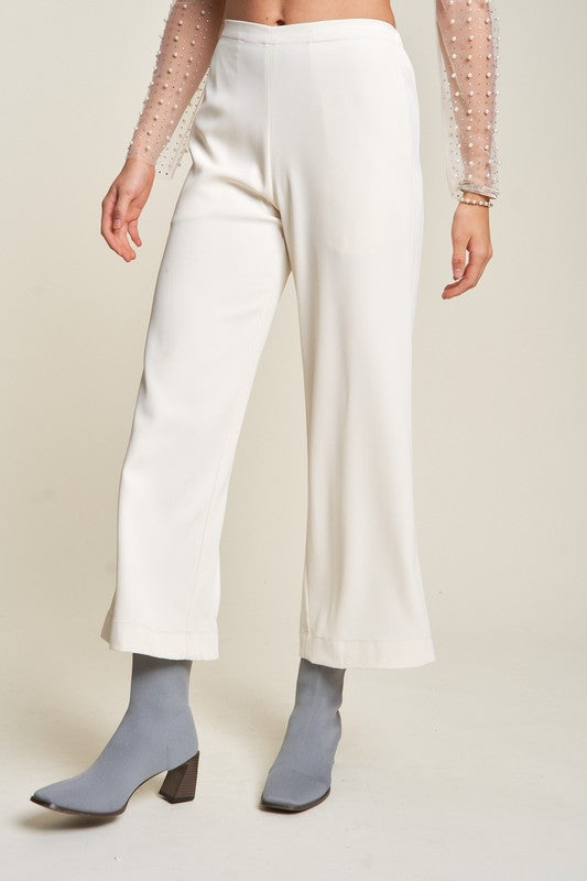 Wide Leg Mid-Rise Pants