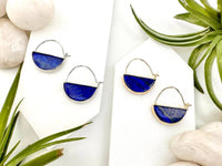 Lapis Lazuli Half Moon Hoops