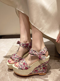 Floral Tied High Heel Sandals