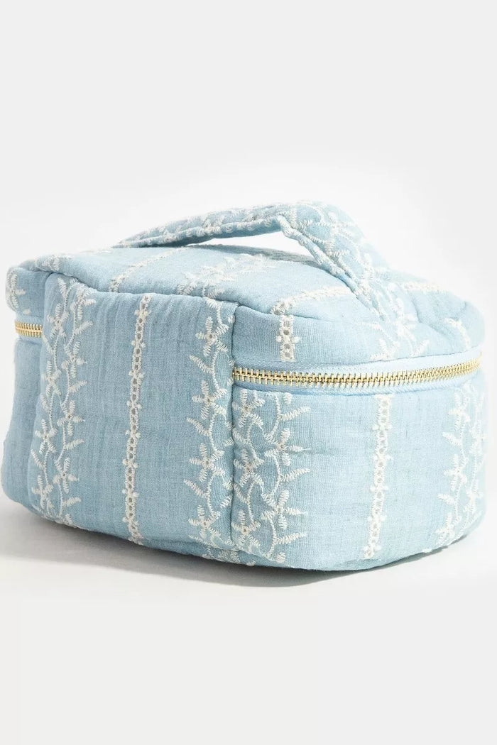 Trendsi Fame Flower Vine Pattern makeup case, a stylish cosmetic bag with floral vine design and secure zipper closure.