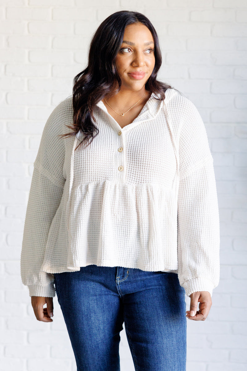 No divagaciones sobre la sudadera con capucha de punto gofre