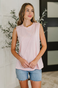 New Normal Pleat Detail Sleeveless Top in Pink