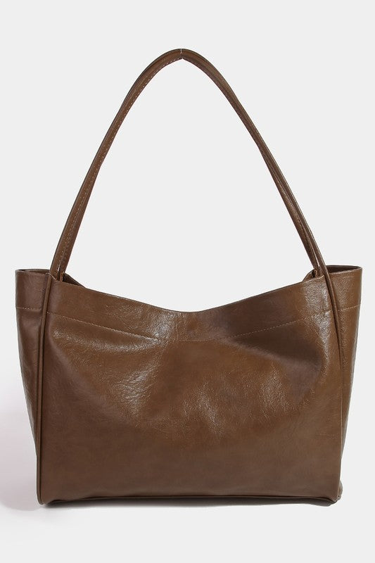 Faux Leather Tote Bag