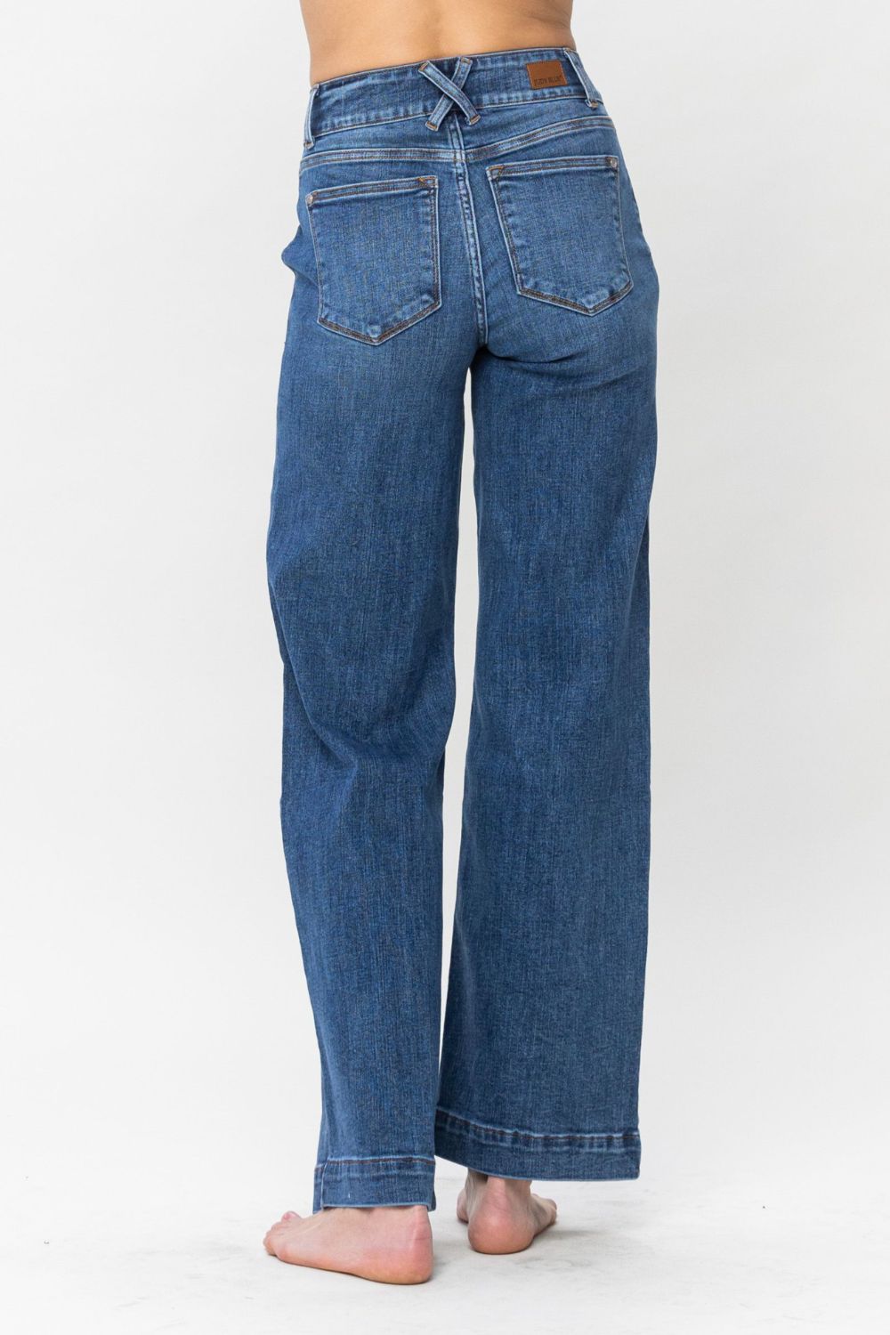 Double Button Wide Leg Jeans