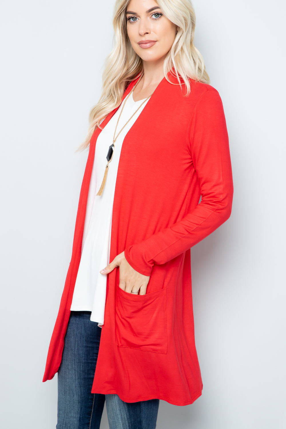 Celeste Open Front Cardigan with Pockets