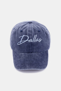 Zenana Washed Dallas Embroidered Baseball Cap